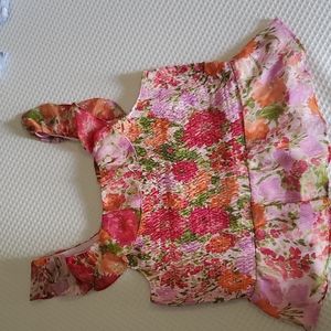 LC Lauren Conrad Smocked Peplum Tank Top